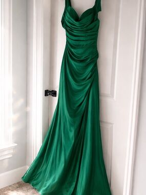 Cinderella Emerald Green Draped Maxi Gown